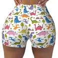 thumbnail image 2 of Honeii Cute Dinosaur Print Women's Workout Shorts, Gym Shorts for Active Wear, Sports Shorts,Women's Running Shorts,Quick Dry Athletic Shorts-XX-Large, 2 of 8