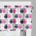 thumbnail image 3 of Ambesonne Owl Valance Pack of 2, Valentines Animals Lovebirds, 54"X18", Navy Blue Pink and White, 3 of 5