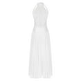 thumbnail image 5 of YiZYiF Women Lyrical Dance Dress Flowy Split Maxi Dresses Contemporary Dance Performance Costume White S, 5 of 7
