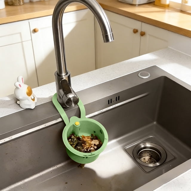 Panier d'Égouttage pour Évier de Cuisine, Séparation Sec-Humide, Bassin de Lavage pour Fruits et Légumes, Sans Perçage, Passoire Suspendue pour Évier, Filet de Filtration d'Eau de Piscine en 1 Pce