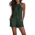 thumbnail image 5 of Utoimkio Women's Casual Halter Romper,Loose Fit Sleeveless Playsuit with Side Pockets, 5 of 9