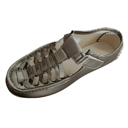 

Cathalem Ladies Fashion Ssolid Color Leather Hollow Out Hook Loop Antiskid Flat Casual Shoes Grey 42