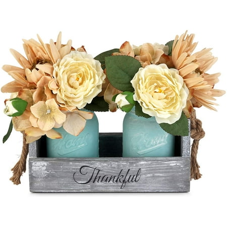 Zc5hao Mason Jar Table Centerpieces For Dining Room Coffee Decor Centerpiece With 3 Jars And Flowers Farmhouse Home Rustic Living Kitchen Decoration Center Piece Canada - Home Decor Centerpieces Zc5hao Mason Jar Table Centerpieces For Dining Room Coffee Decor Centerpiece With 3 Jars And Flowers Farmhouse Home Rustic Living Kitchen Decoration Center Piece Canada - Home Decor Centerpieces