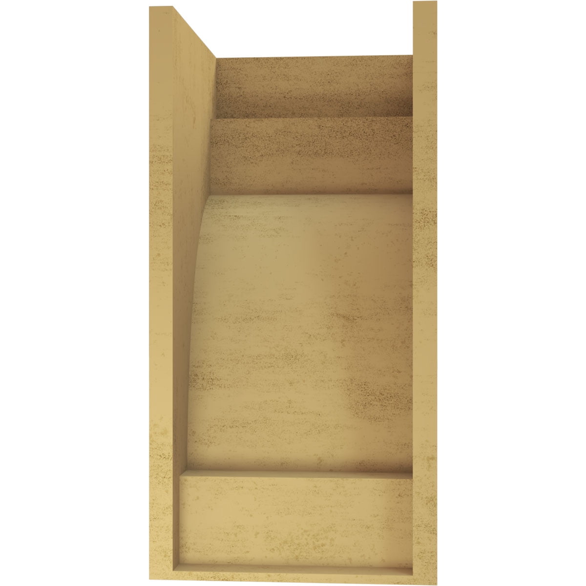 12"W x 12"D x 24"H Wide Mediterranean Rough Cedar Woodgrain TimberThane Corbel, Primed Tan