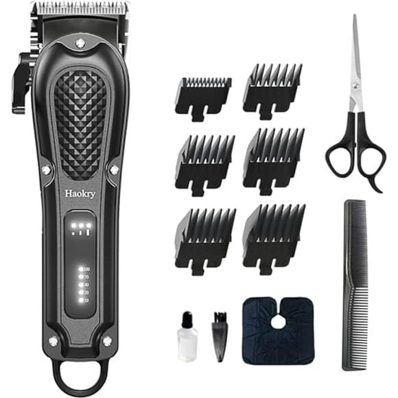 Haokry Cortapelos para hombres profesionales - Cortapelos de peluquero inalámbricos y con cable para cortar y arreglar el cabello Recortador de barba recargable