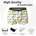 thumbnail image 2 of Men's Boxer Briefs, Cute Yellow Pear Green Leaves Soft Comfy Mens Underwear Boxer Briefs Breathable With Widen Waist, 2 of 7
