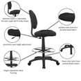 thumbnail image 3 of Nicer Furniture Black Fabric Drafting Chair And Drafting Stool, 3 of 3
