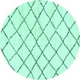 thumbnail image 1 of Ahgly Company Indoor Round Solid Turquoise Blue Modern Area Rugs, 7' Round, 1 of 4
