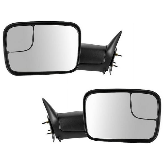 Door Mirror Set 2 Piece - Compatible with 1994 - 2002 Dodge Ram 2500 1995 1996 1997 1998 1999 2000 2001