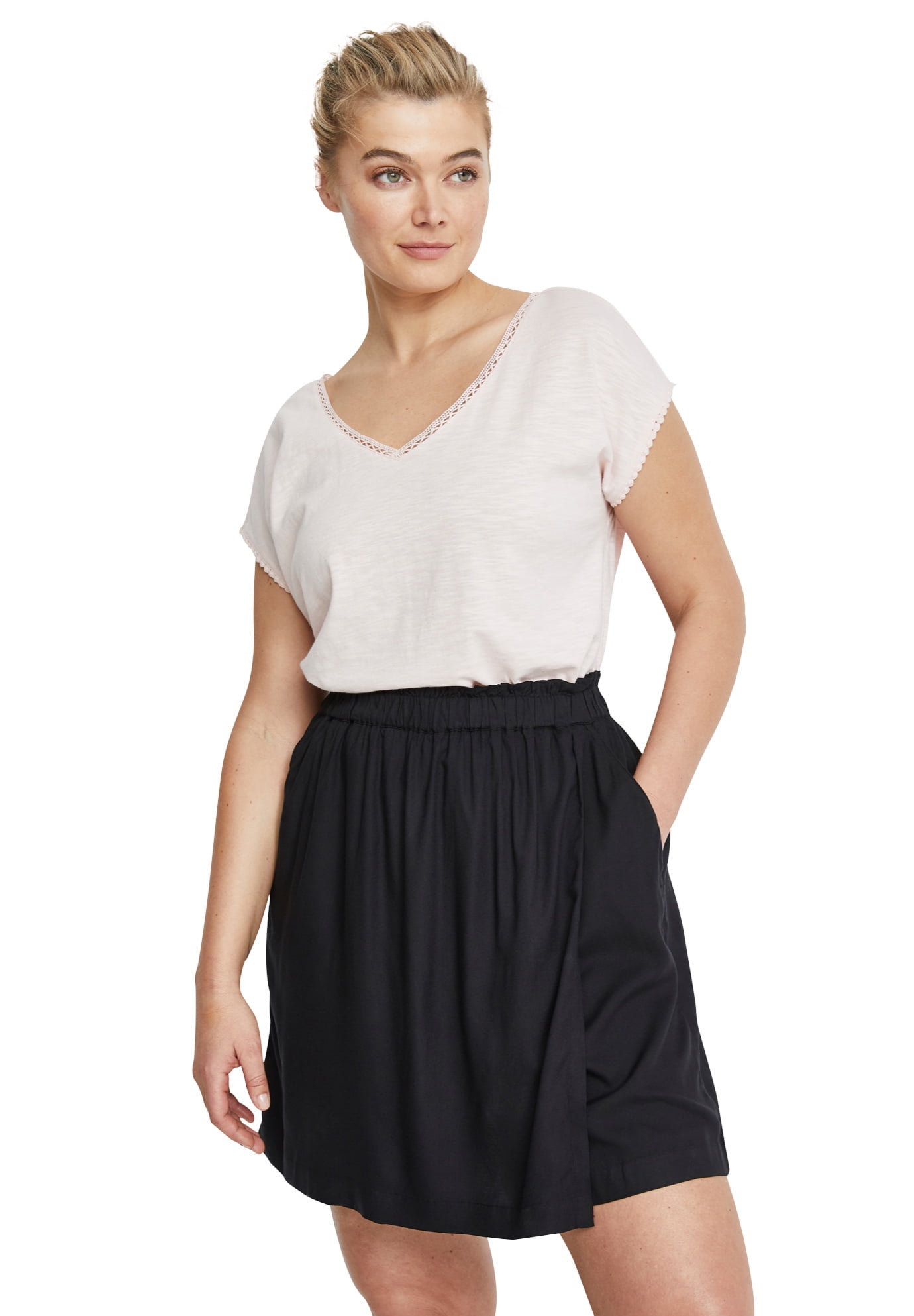 Ellos ellos Women's Plus Size PullOn Paperbag Waist Skort 18