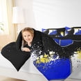 thumbnail image 4 of Feelyou Blue Monogrammed B Queen Comforter Set for Kids, Chic Splatter Splash Bedding Sets, Art Letter Reversible Bedding Comforter Set, Ultra Soft Bedroom Decor, 3-Piece, 4 of 8
