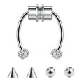 thumbnail image 2 of facefd Magnetic Fake Septum Nose Rings Hoop Horseshoe for Women Xiangbala Silver, 2 of 8