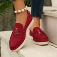 thumbnail image 2 of Xiaoxatg Fashion Women Casual Shoes Flat Bottom Non Round Toe On Suede Style for Everyday Wear and Casual Outings 8.5 Red, 2 of 9