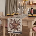 thumbnail image 2 of Texas Star Retro Table Runner, Brown Beige Wooden Berry Vintage Washable Cotton Linen Table Runners 108 Inches Long, Dresser Scarf Runner for Dining/Living Room/Kitchen/Square Tables 13''x108'', 2 of 9