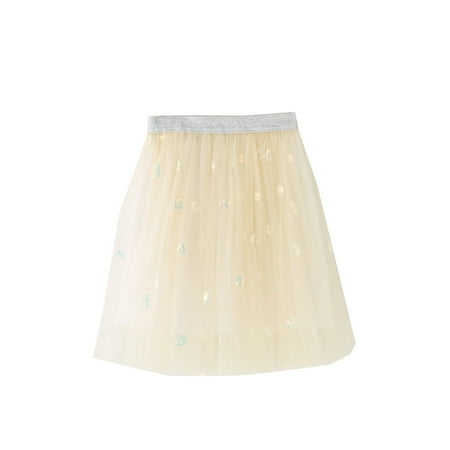 

Girls Dresses Short Sleeve Midi Dresses Casual Print White 120