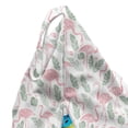 thumbnail image 5 of Flamingo Lounger Chair Bag, Pastel Hand Drawn Palm Banana Leaves and Tropical Bird Animal Silhouettes, High Capacity Storage with Handle Container, Lounger Size, Peacock Green Pink, by Ambesonne, 5 of 5