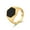 Gold, variant on Men's Stainless Steel Minimalist Hexagonal Black Stone Statement Ring Gold Size 12