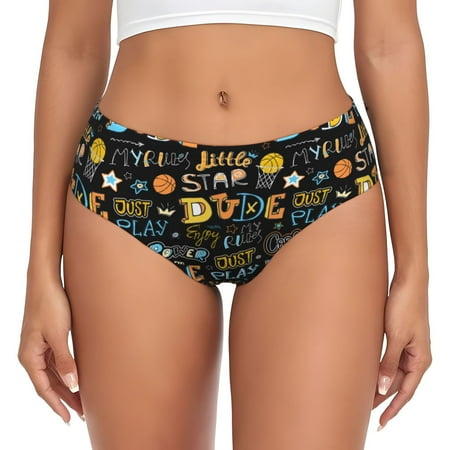 Womens Underwear - Basketball A No Show Seamless Underwear for Women  Soft Stretch Womens Panties  Hipster Ladies Panties Bikini Underwear Briefs