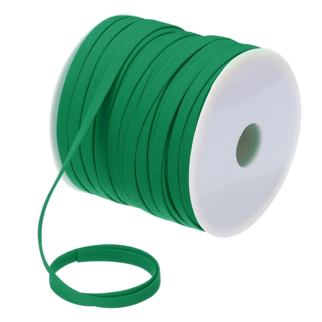 Uxcell 1/4" Double Fold Bias Tape Polyester Continuous Bulk Bias Tape for Sewing Seaming Green 55 Yards
