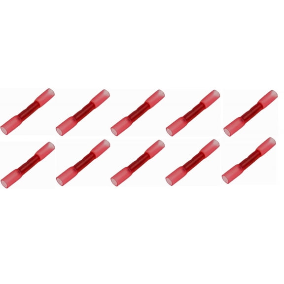 KarParts360 Butt Connector | Copper | Red | Insulated Coating | Butt Splice Connector | 2 Pieces End