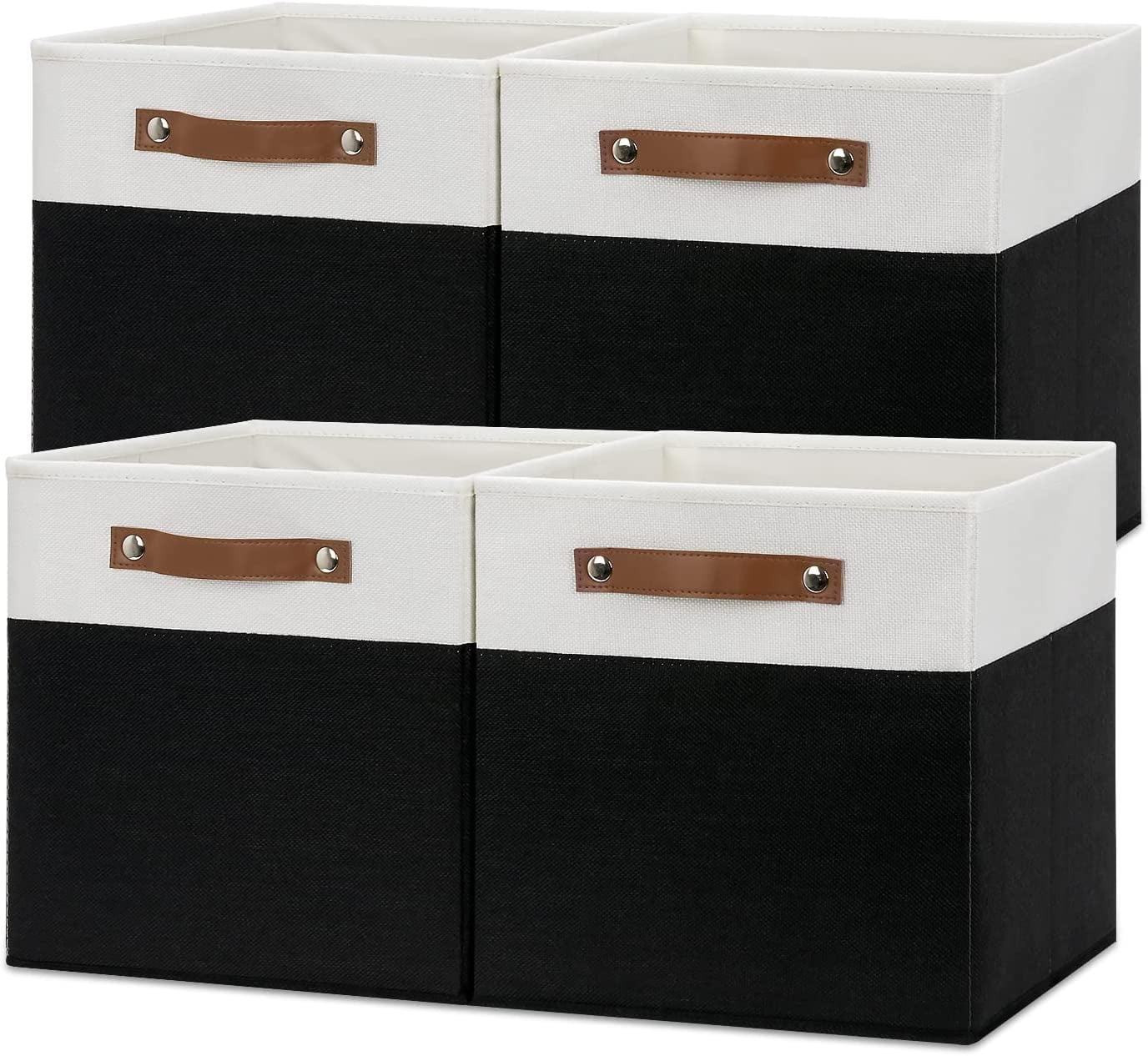 Cube Storage Bins Set of 4 Storage Cubes Organizers Bin with Handles, Foldable Storage Baskets