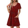 thumbnail image 2 of Liquidation d'Été 2025! Robe Grande Taille pour Femmes, Liquidation de Robe d'Été pour Femmes, Mode Féminine Robe Décontractée à Manches Courtes Imprimée Col en V, 2 of 5