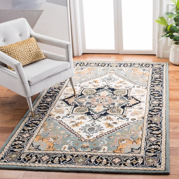 Safavieh Heritage York Oriental Wool Area Rug, Gray/Green, 5' x 8'