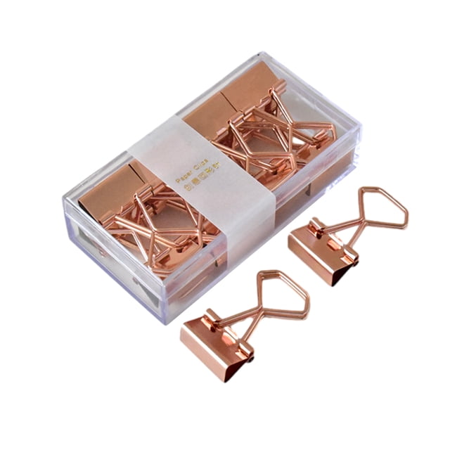 Matsuzay 12 paquetes/lote Práctico y confiable - Carpeta Elliot con clips de carpeta de metal Fácil de sujetar Oficina oro rosa brillante Type1 NO1