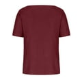 thumbnail image 5 of safuny Women's Top Plus Size T-Shirts For Girlfriend Wife Daughter Dressy Loose Pullover Blouse Comfortable Comfy Casual V-Neck Short Sleeve Solid Color Wine XXL, 5 of 5