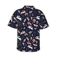 thumbnail image 4 of Xecao Retro Rabbit Flower print Hawaiian shirt - a stylish short-sleeve button-down for men, perfect for casual beach and tropical outings., 4 of 9