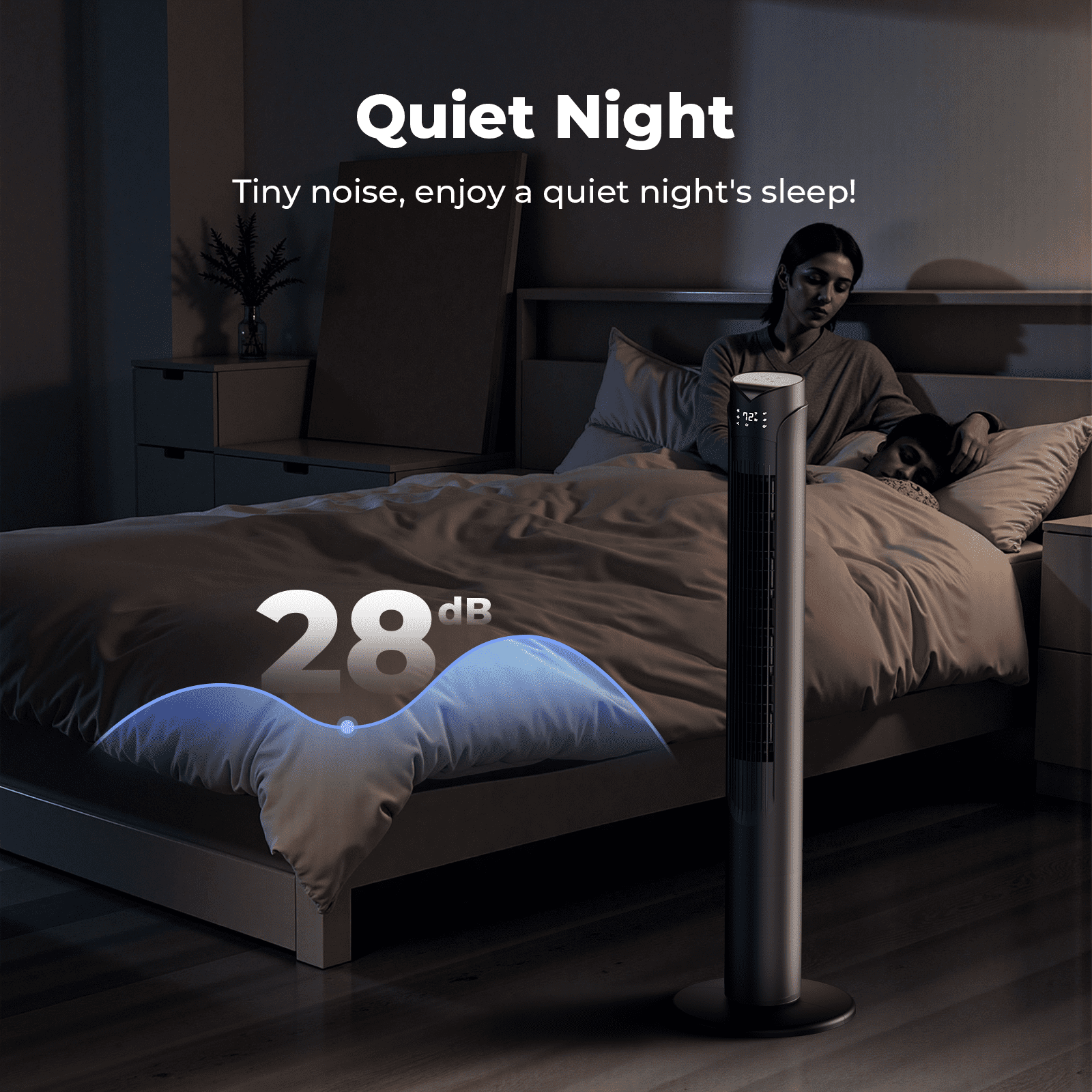 41" Tower Fan with Remote, 90° Oscillating Fans with 3 Speeds, 3 Modes, 26 ft/s High Velocity, LED Display, 12H Timer, For Home, Living Room, Office