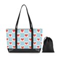 thumbnail image 7 of FORMRS Canvas Laptop Tote Bag for Women with 15.6" Computer Compartments Shoulder Handbag, Light Blue Checkered Heart, 7 of 7