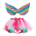 thumbnail image 1 of Toimothcn Robes pour Filles Mode Dégradé Coloré Robe en Tulle Douce Respirante Ample Ballet Scène Performance Jupe avec Ailes Tenue Quotidienne Adorable pour Filles, 1 of 3
