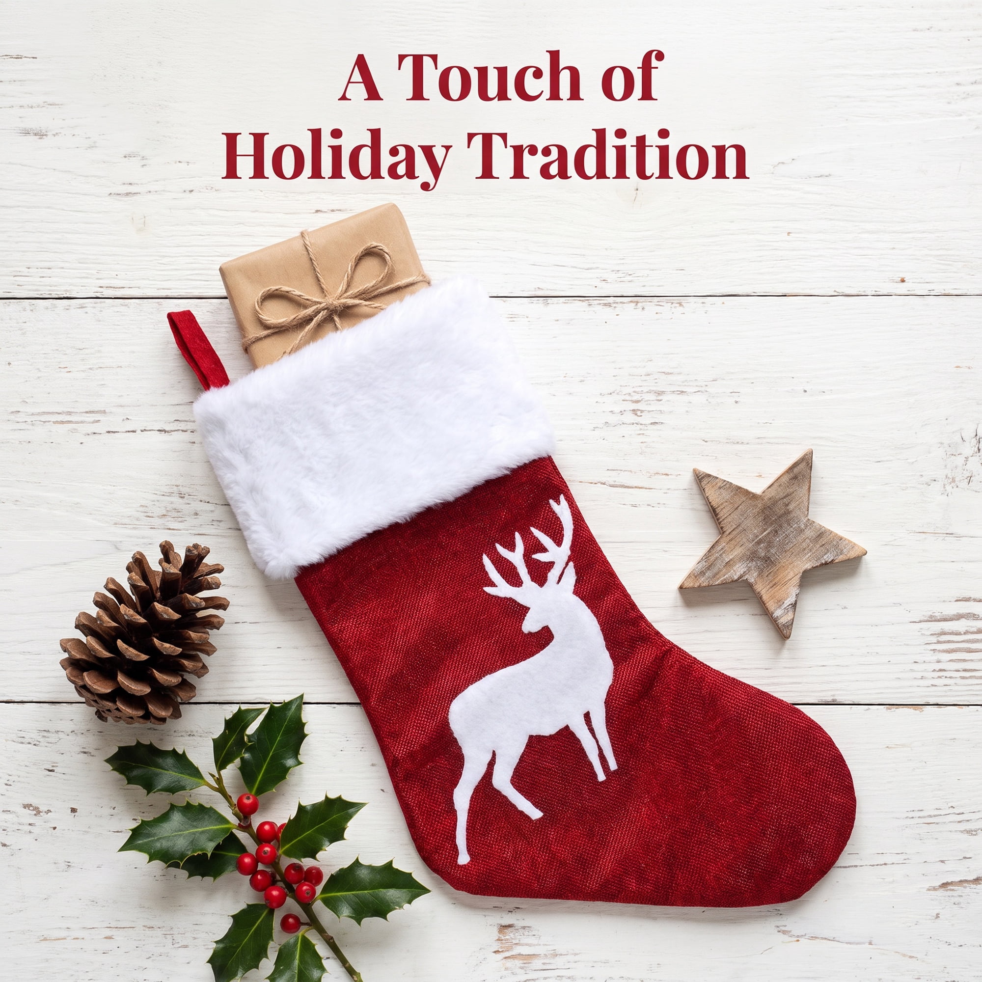 Unique Bargains Embroidered Monogram Stocking Cable Knit Deer Pattern 18"