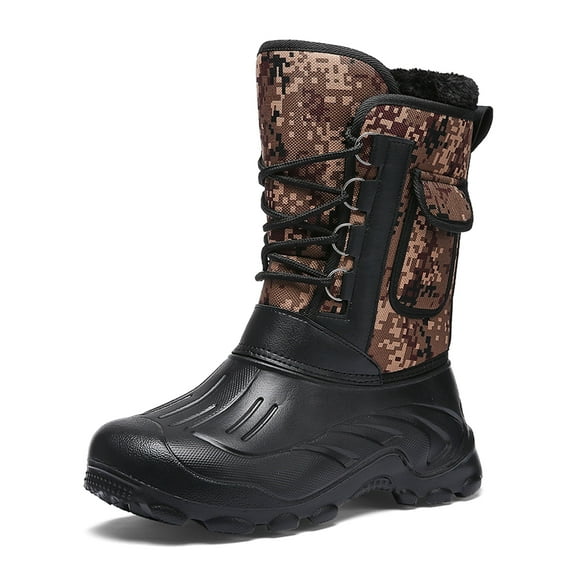 OwnShoe Men's Snow Boot Waterproof Warm Rain Booties Outdoor Shoes