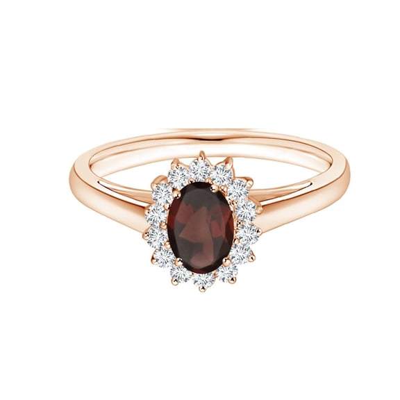 Princess Diana Inspired Oval 1 Ctw Garnet 925 Sterling Silver Women Ring
