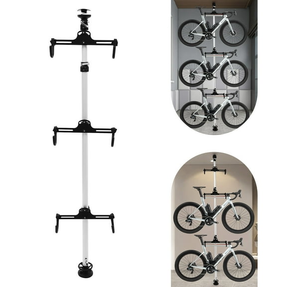 3 Bike Storage Rack Stand, Free Standing Vertical Bike Rack Holds up to 30 kg