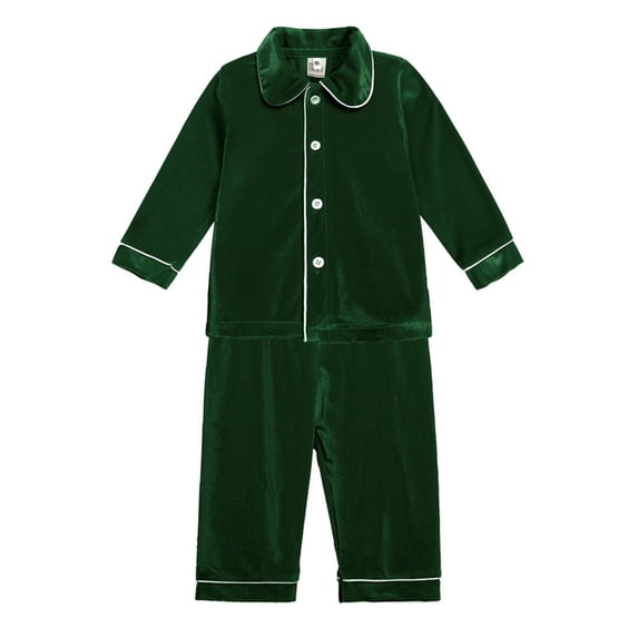 Esaierr 2PCS Boys Girls Silk Stain Outfits Pajamas Outfits for Kids Toddler Baby Solid Color with Pocket Long Sleeve for 9M-9Y Fall Winter Robe Stain Pajamas Loungewear