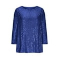 thumbnail image 4 of BSDJILFG Sequin Tops for Women Evening Party Outfit Dressy Glitter Sparkly Beaded Tunic Blouse for Wedding Guest, 4 of 6