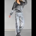 thumbnail image 4 of Chándal de 2 Piezas con Capucha y Cremallera para Mujer, de Larga, Ajustado, con Pantalones Largos, Informal, de Color Liso. Gris S, 4 of 6