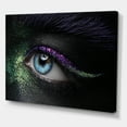 thumbnail image 3 of Designart ' Woman Eyes With Green & Purple Pigment & Sparkles ' Modern Canvas Wall Art Print, 3 of 4