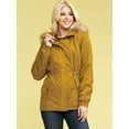 thumbnail image 4 of Made by Johnny Women's Inner Fur Lined Military Anorak Parka Jacket with Detachable Hoodie S MUSTARD, 4 of 6