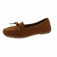 thumbnail image 2 of Viluyesy Womens Loafer Shoes, Wide Width Non-Slip Suede Solid Color Casual Comfortable Flat Sneakers Brown, 2 of 5
