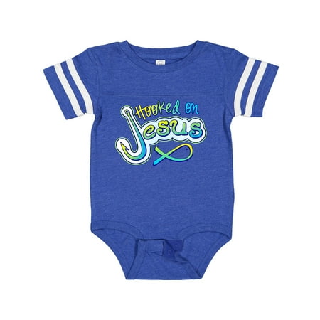

Inktastic Hooked on Jesus Christian Gift Baby Boy or Baby Girl Bodysuit