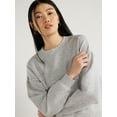 thumbnail image 3 of Scoop Women's and Women's Plus Ultimate Scubaknit Cropped Sweatshirt with Drop Sleeves, Size XS-4X, 3 of 6