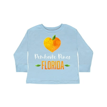 

Inktastic Pembroke Pines Florida Orange in Heart Gift Toddler Boy or Toddler Girl Long Sleeve T-Shirt
