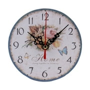 RABBITH Personalized Wall Clock Beach Themed Battery Operated Silent Round Coastal Nautical Clock for Office Bathroom Bedroom