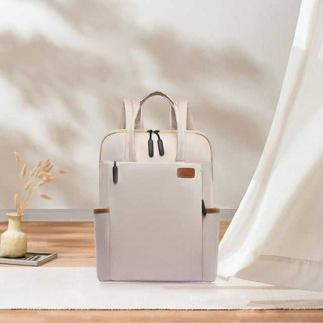 Mochila para computadora portátil Perfecl Mochila de viaje Trabajo Pañal 13.3 pulgadas Beige
