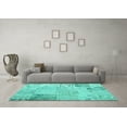 thumbnail image 3 of Ahgly Company Indoor Rectangle Patchwork Turquoise Blue Transitional Area Rugs, 7' x 10', 3 of 4