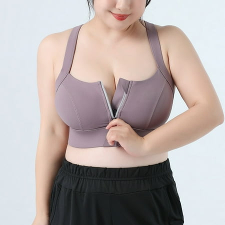 

Sports Bras for Women Clearance Women s Color Matching Front Zipper Sports Underwear Shockproof High Strength All-in-one Yoga Running Beautiful Vest